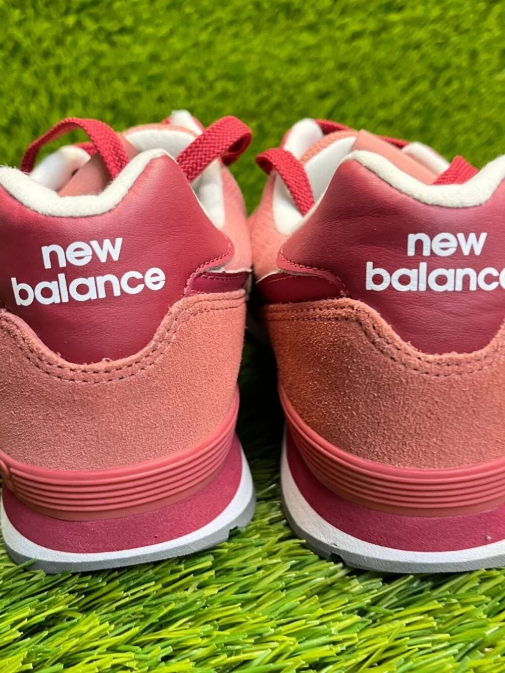 New Balance 574 Boys Size 5.5Y Red White Athletic Running Walking Shoes Sneakers